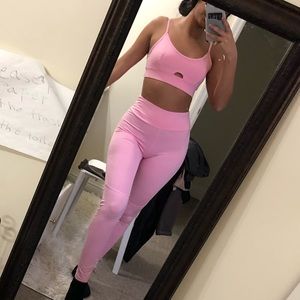 Pink workout outfit